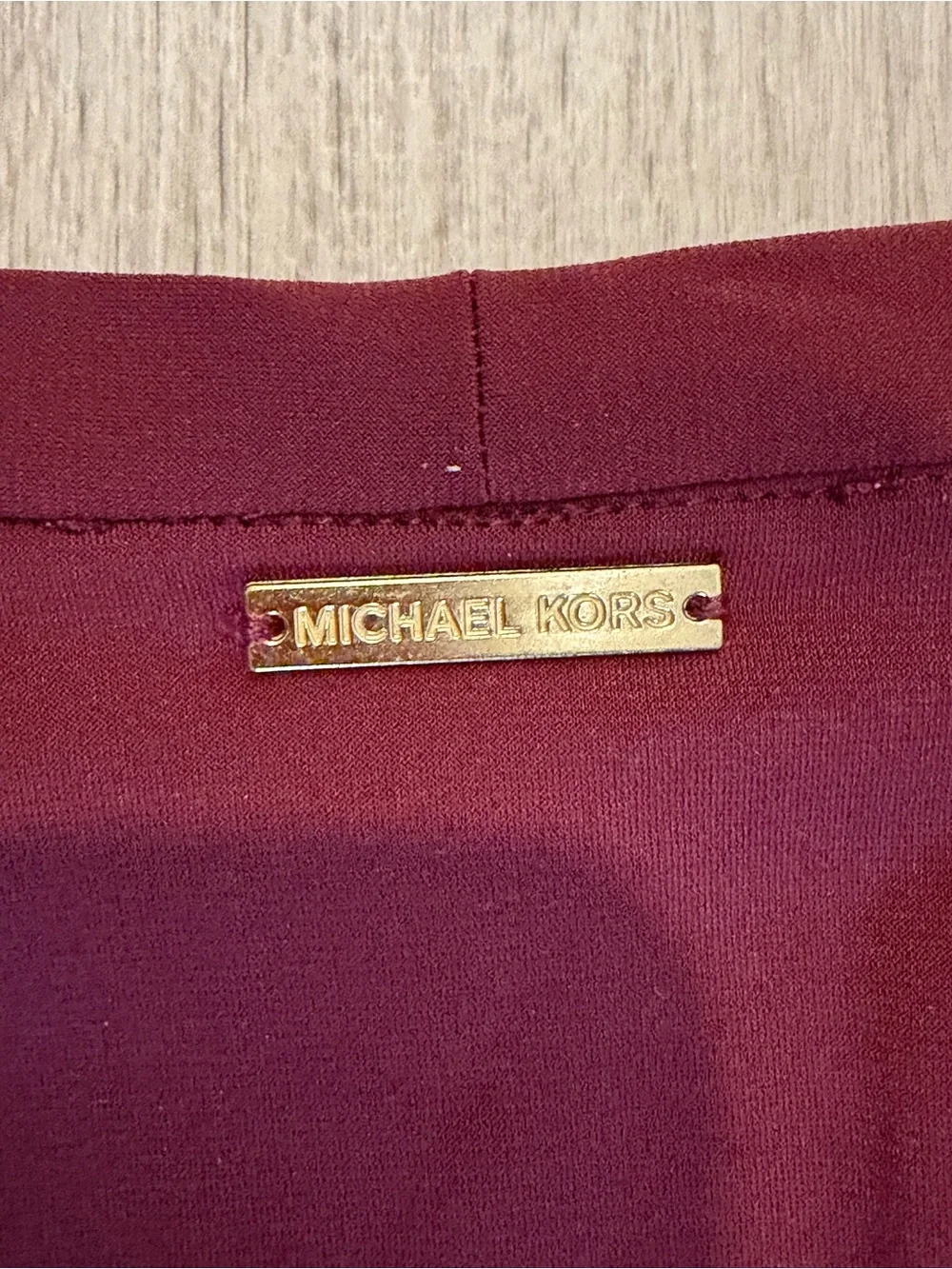 Michael Kors Long-Sleeve Wrap Dress in Burgundy